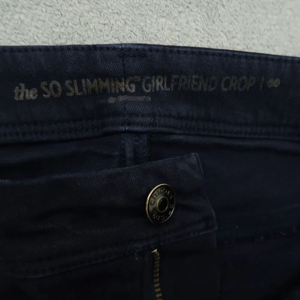 Chico's Jeans Women's Size 00 US-2 Blue Mid-Rise Girlfriend Crop 25.5